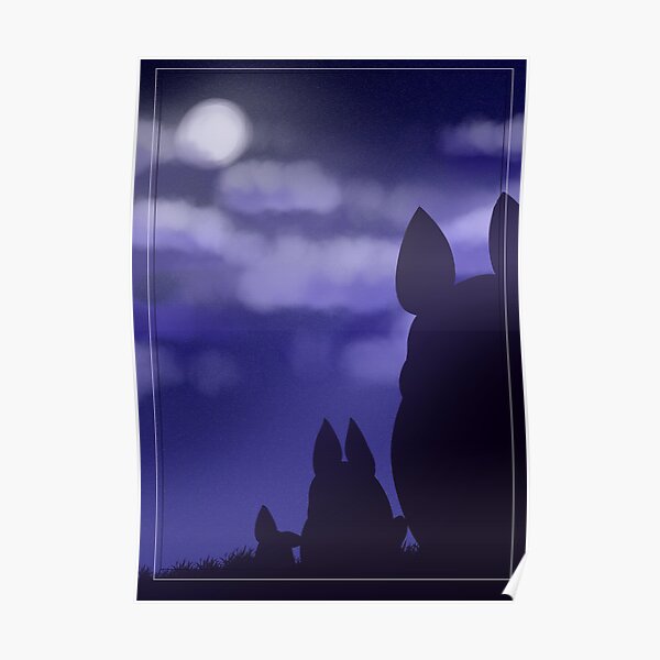 Cute Purple Totoro Poster Poster RB2607 product Offical totoro Merch